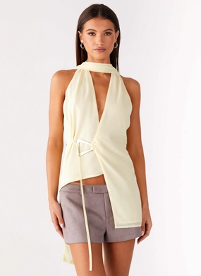 Odor Resistant Coating Solari Scarf Top - Yellow WaterRepellent Finish Solari Scarf Top - Yellow