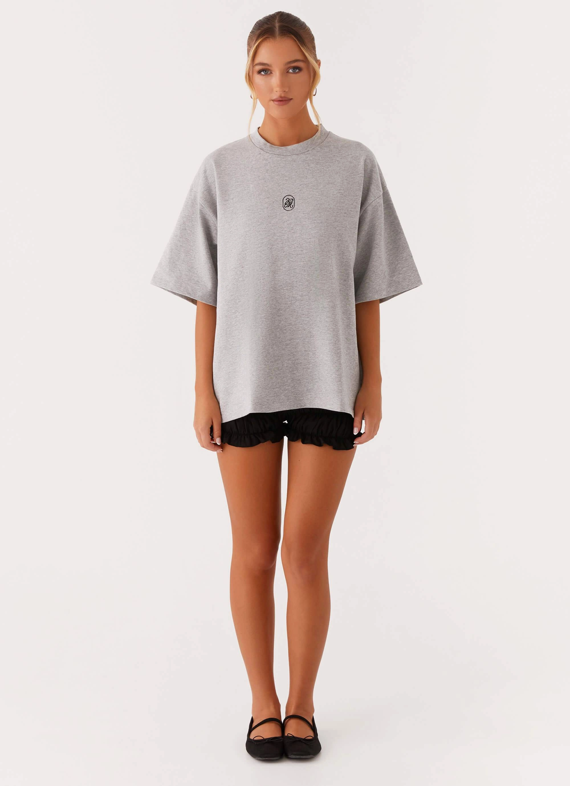 Signature Oversized Tee - Grey Lightweight Design ChafeFreeEdging