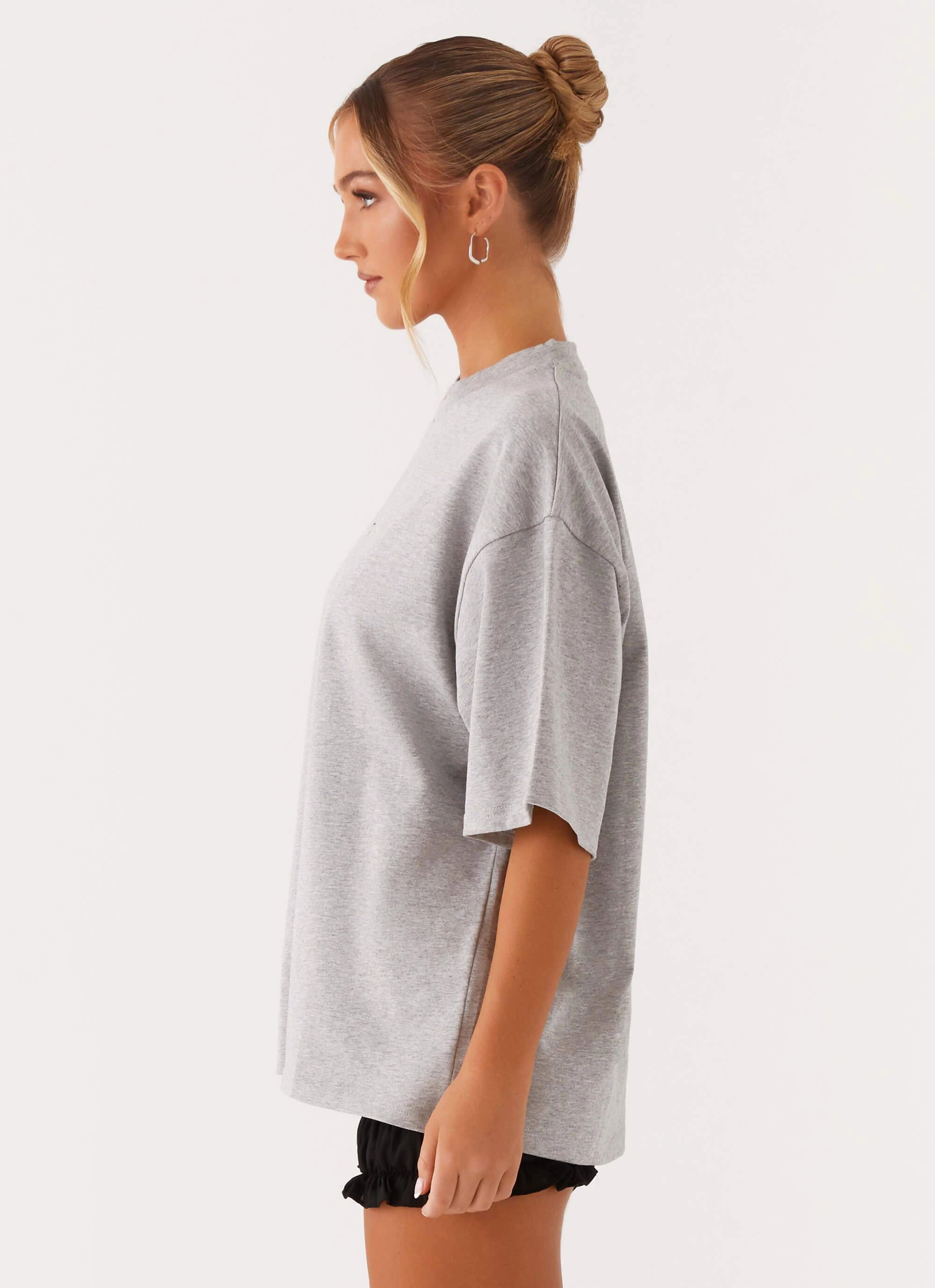 Signature Oversized Tee - Grey Noise Reduced Zipper