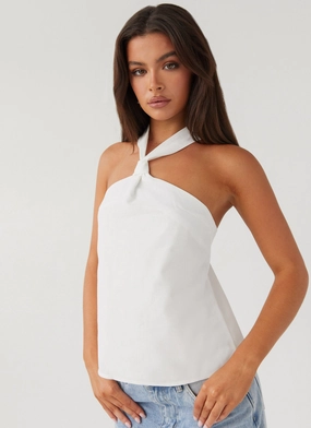 OdorControl Technology Keira Linen Top - White Keira Linen Top - White Sleeveless Top TaglessLabel