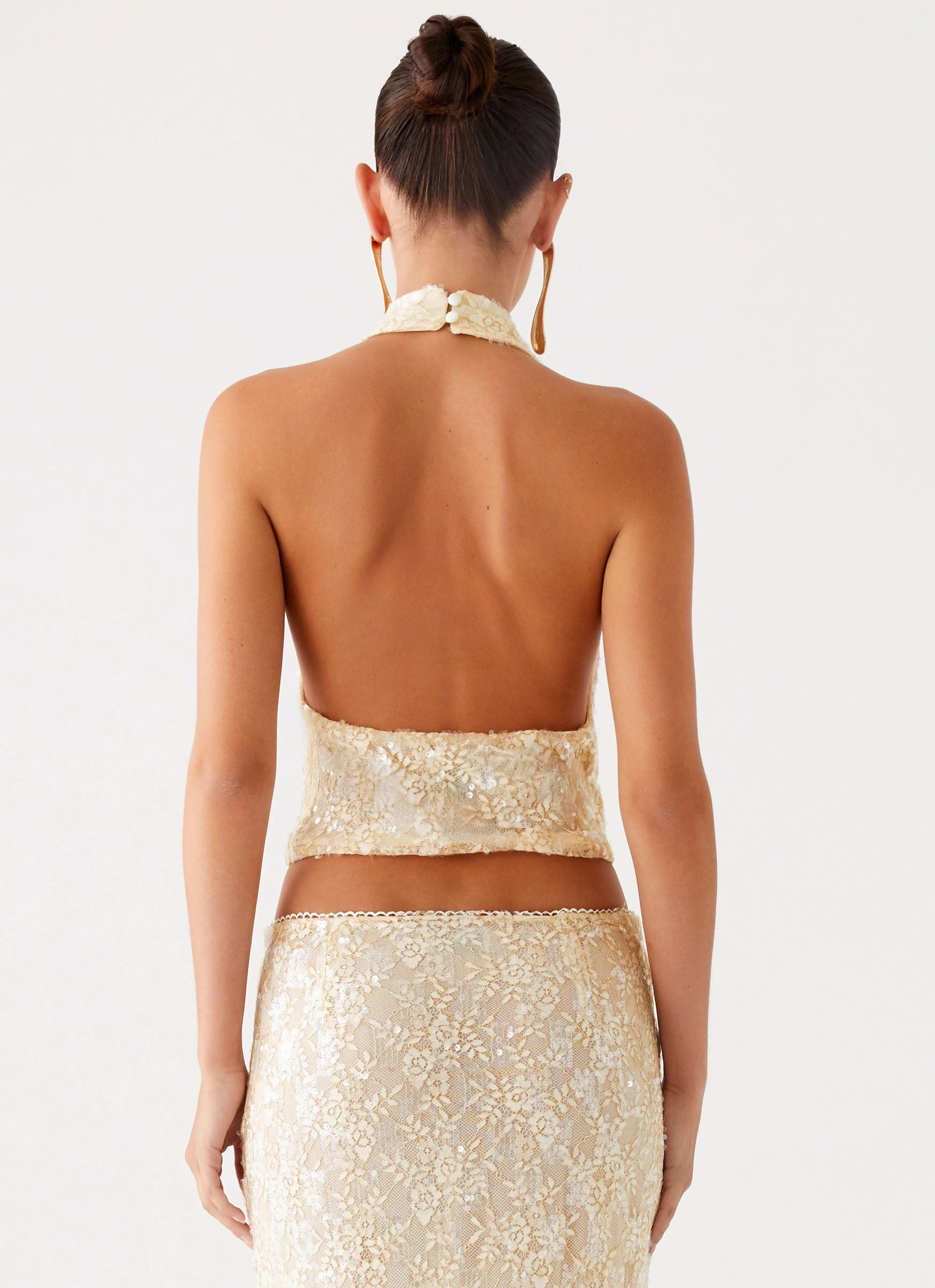 Quick Access Pockets SustainableBlend Bling It On Cowl Top - Ivory