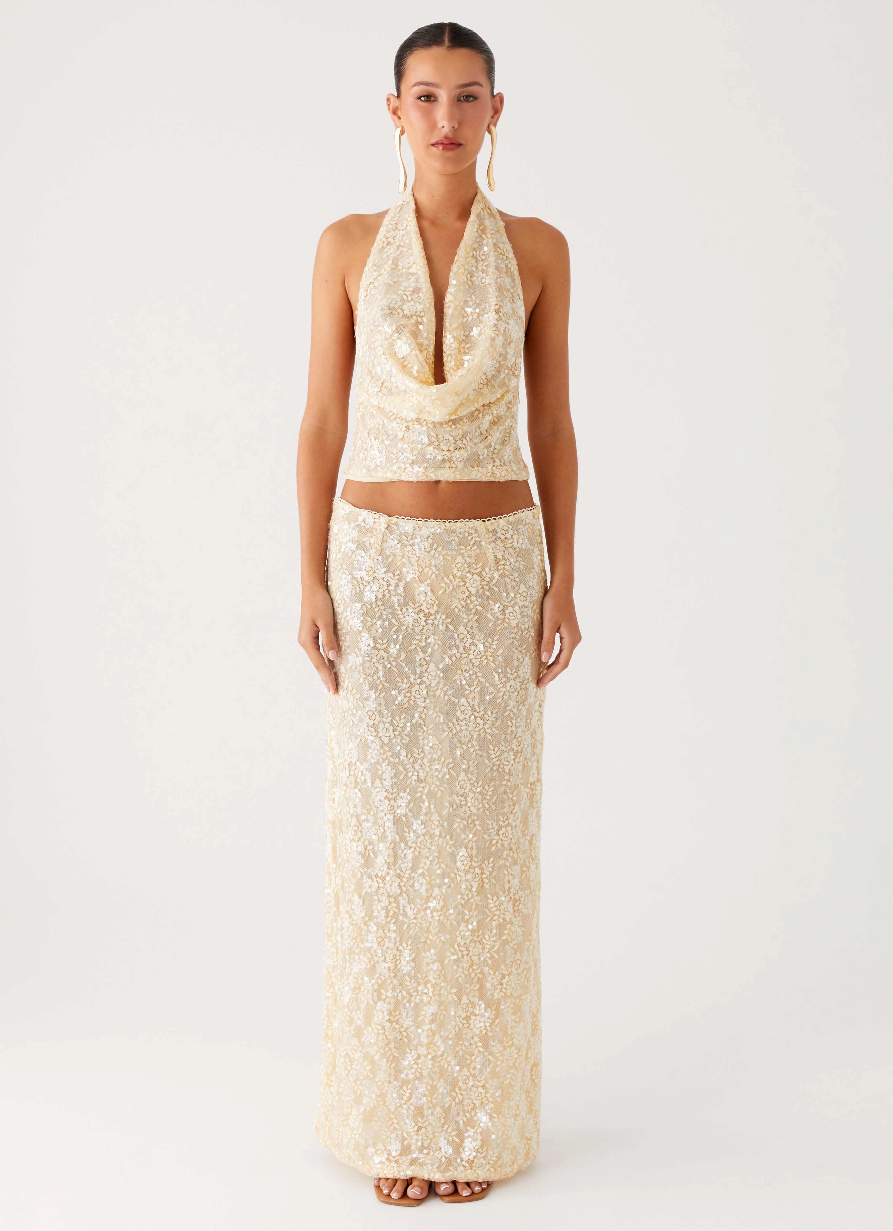 StainResistantFinish Bling It On Cowl Top - Ivory