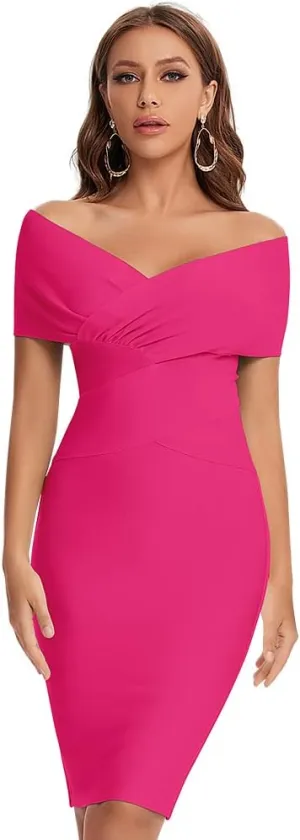 Off Shoulder Bodycon Bandage Dresses for Women