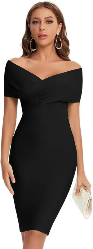 Off Shoulder Bodycon Bandage Dresses for Women
