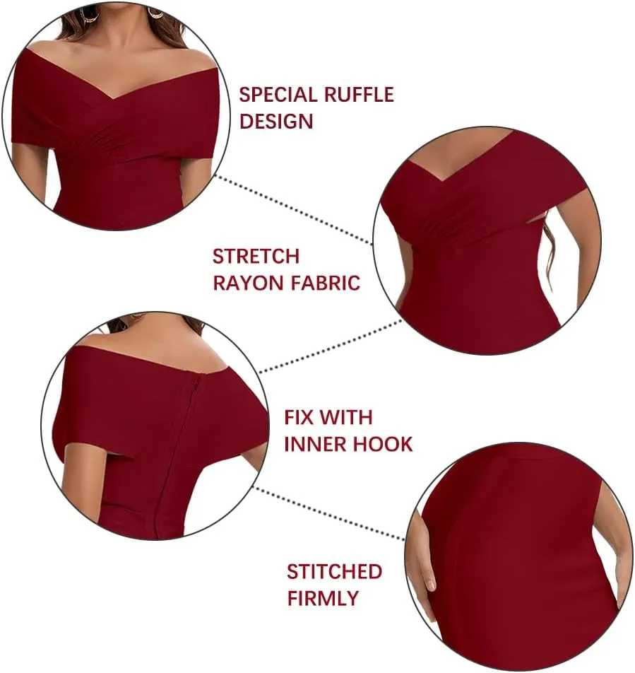 Off Shoulder Bodycon Bandage Dresses for Women