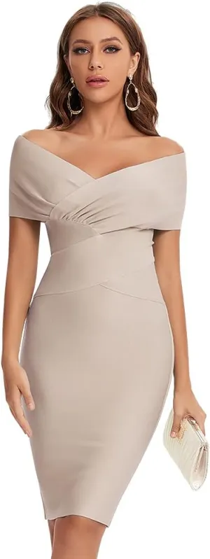 Off Shoulder Bodycon Bandage Dresses for Women