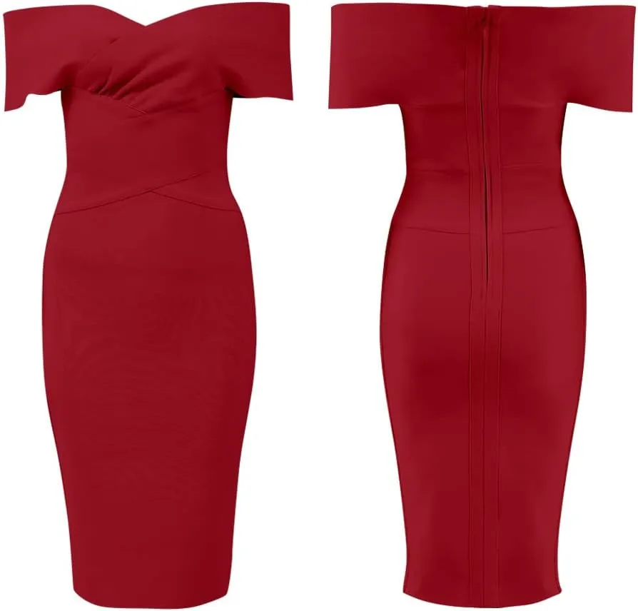 Off Shoulder Bodycon Bandage Dresses for Women