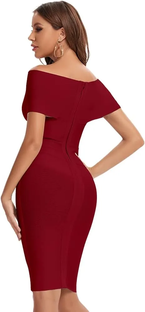 Off Shoulder Bodycon Bandage Dresses for Women
