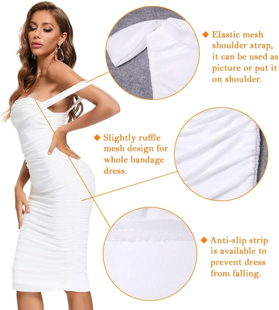 Off Shoulder Midi Bodycon Wrap Evening Party Bandage Dress