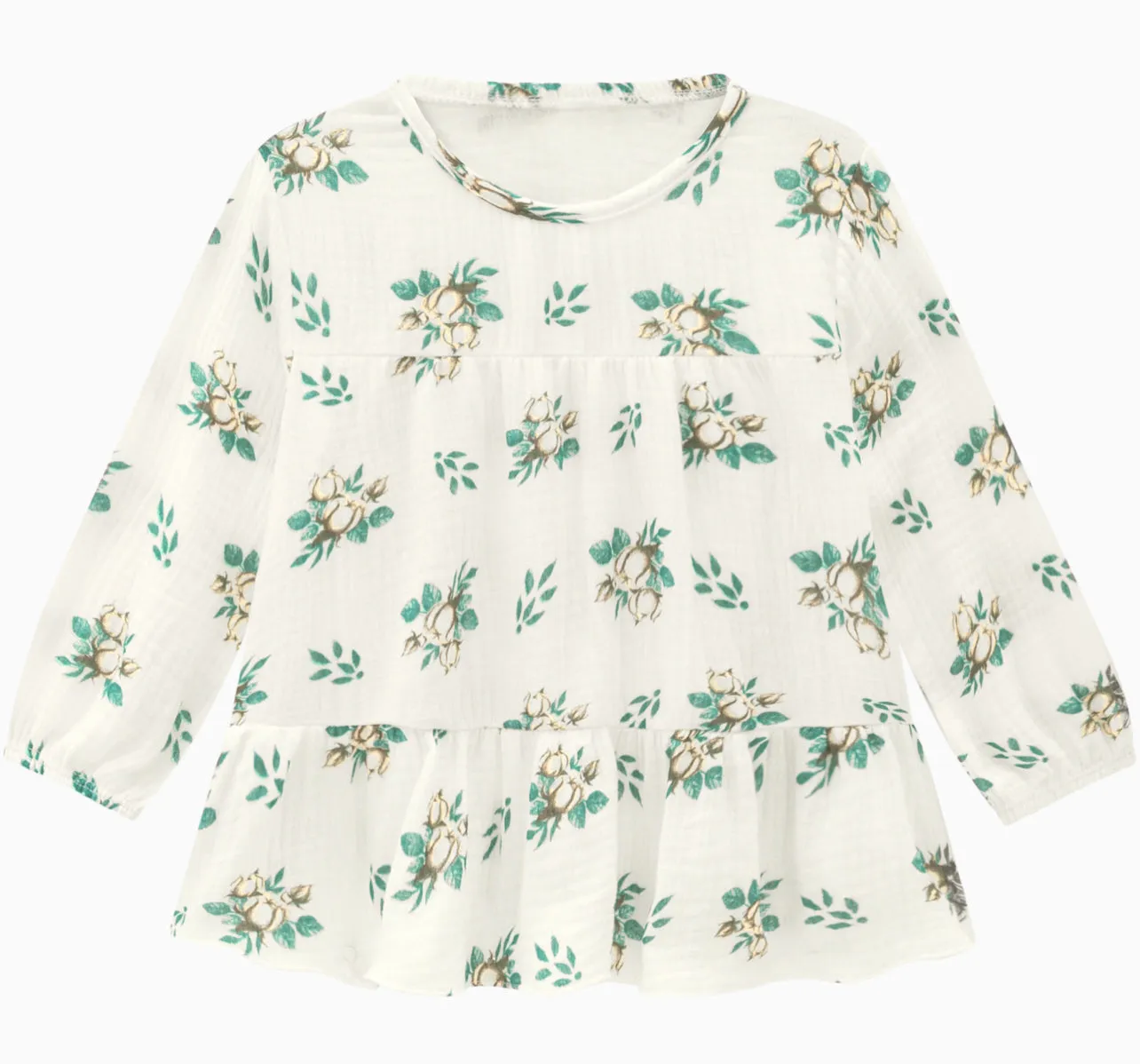 Off white Floral top with green pants