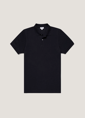 Office Approved Men's Piqu?? Polo Shirt in Midnight Navy Classic Cut Elegant Top Men's Piqu?? Polo Shirt in Midnight Navy