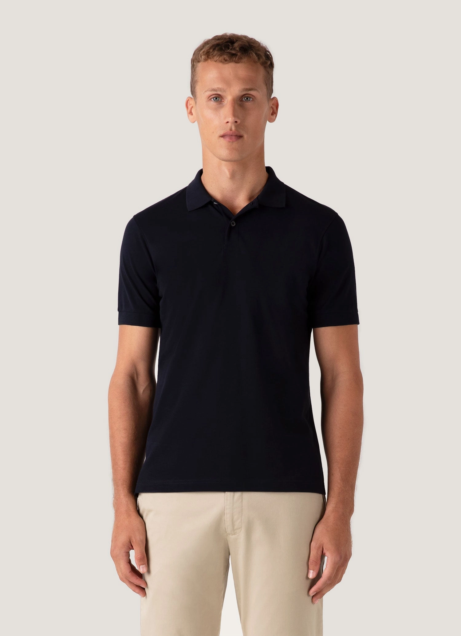 Men's Piqu?? Polo Shirt in Midnight Navy Polished Style Stylish Comfort