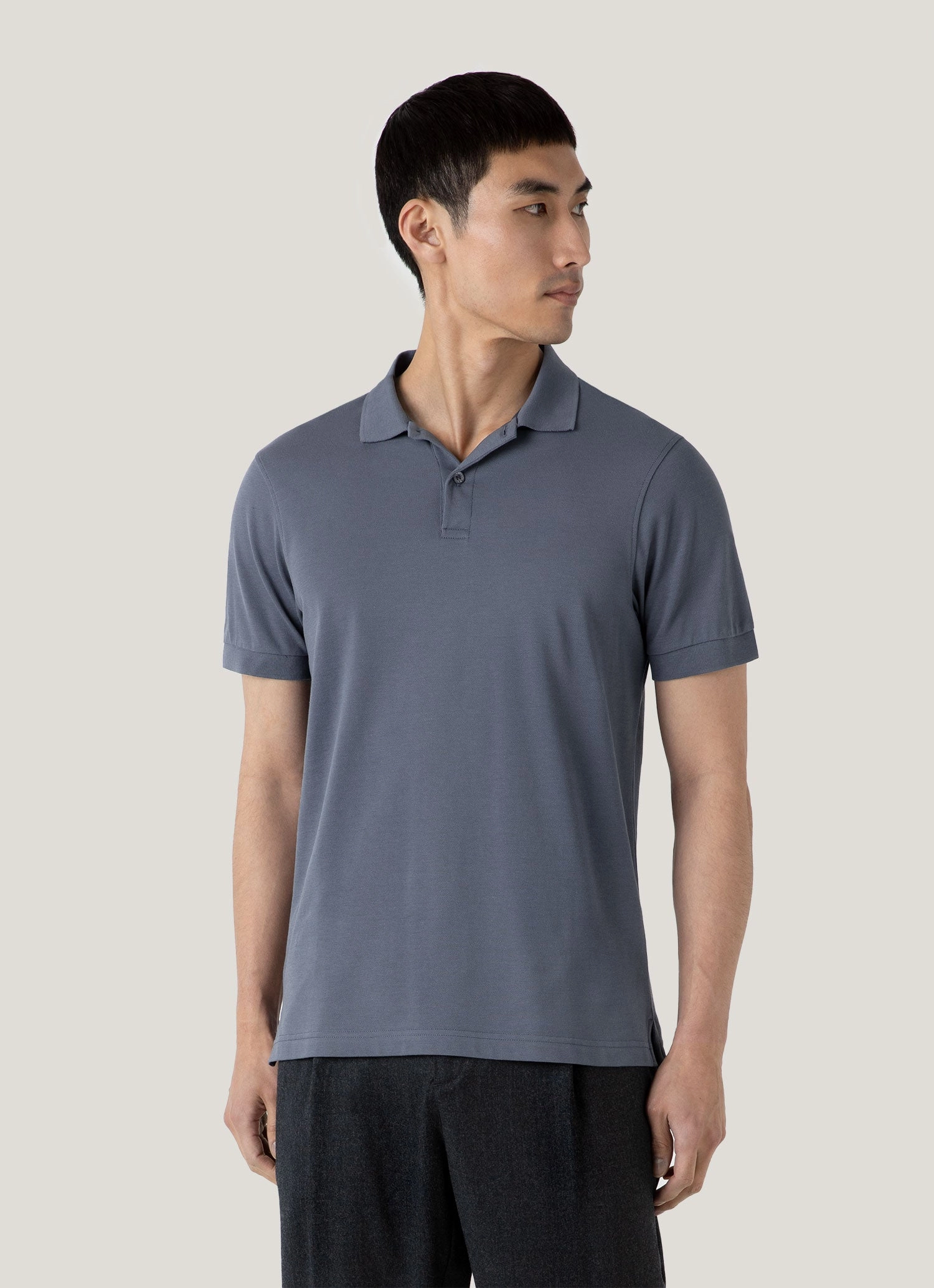 Men's Piqu?? Polo Shirt in Slate Blue Layer Friendly Sporty Fit