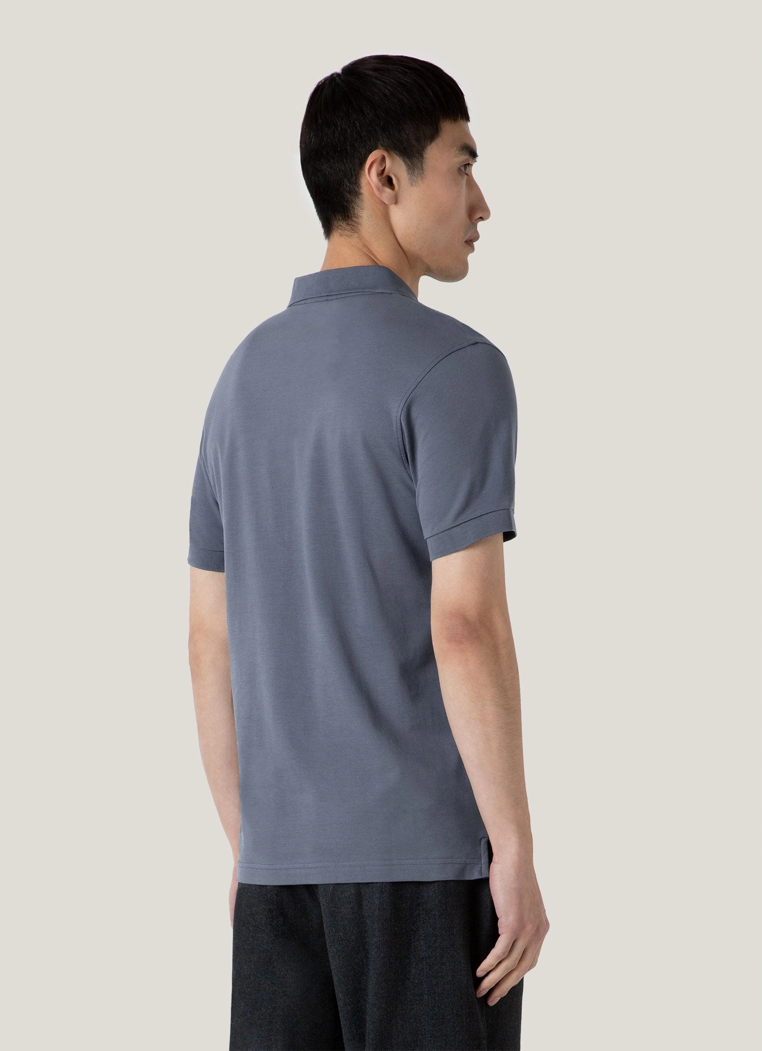 Polished Style Men's Piqu?? Polo Shirt in Slate Blue