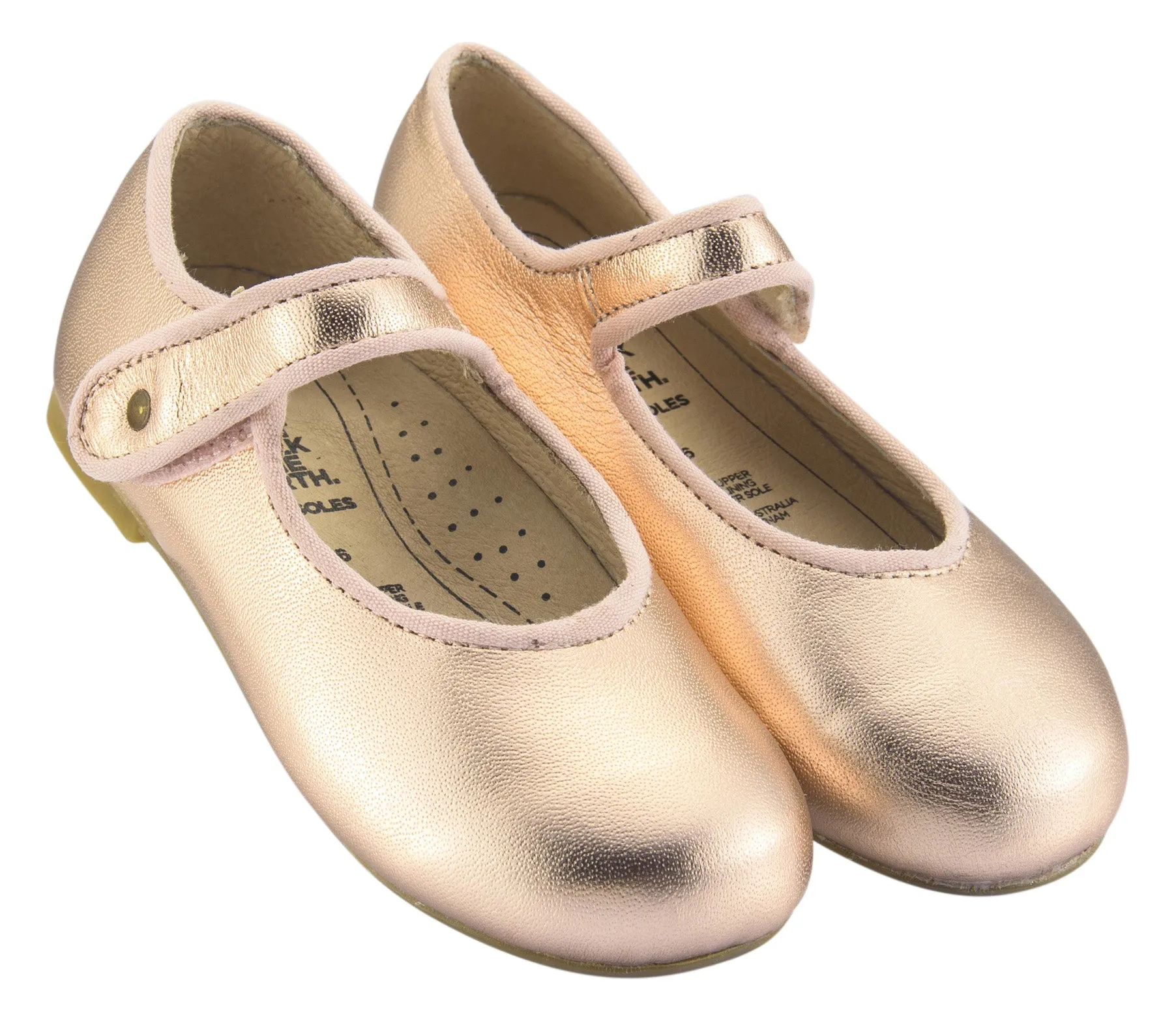 Old Soles Girl's Praline Lady Jane Leather Mary Jane Dress Shoes, Copper