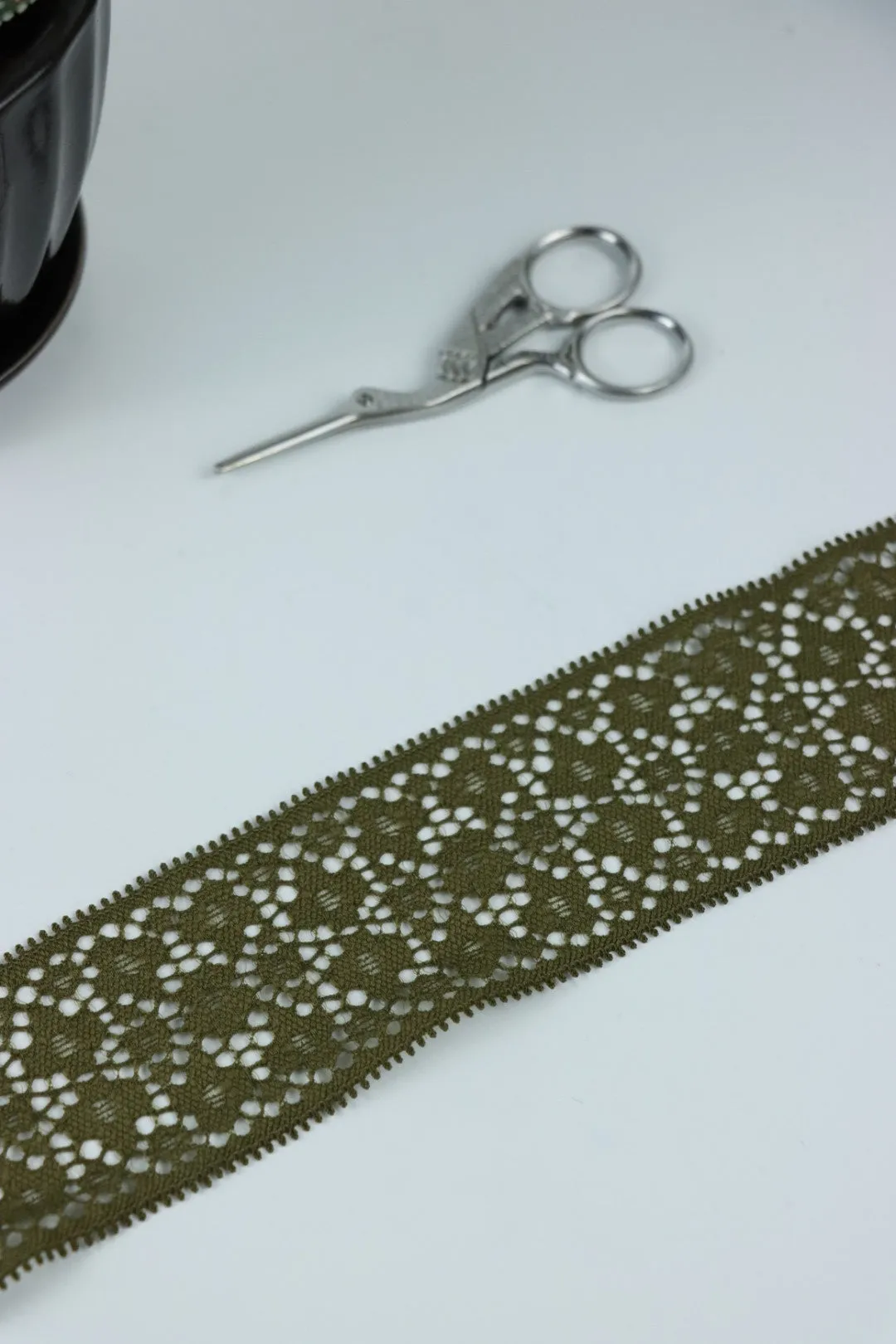 Olive 2" Wide Stretch Lace