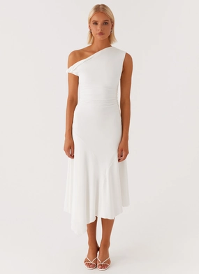 Ombre effect Byron Midi Dress - White Sleek Vibe Byron Midi Dress - White