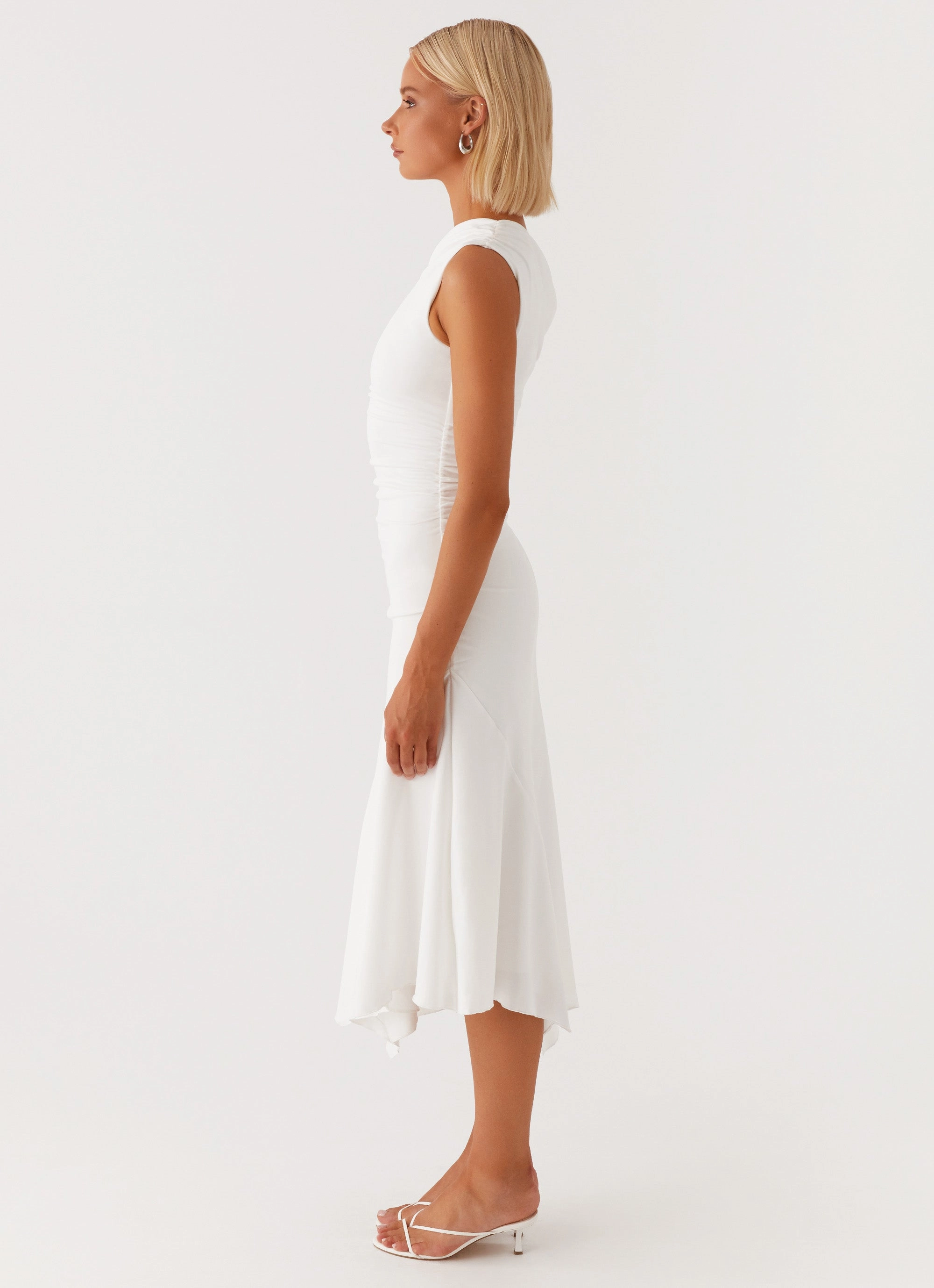 Byron Midi Dress - White Elegant formal outfit Classic-style