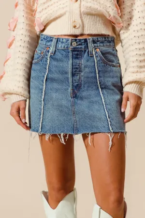 On The Fringe Denim Mini Skirt