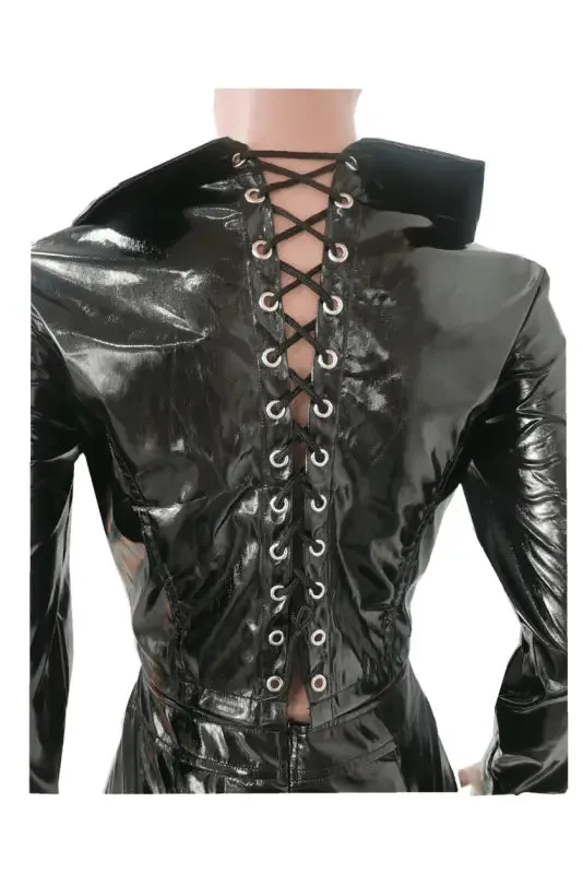 On The Side Lace-Up PU Leather Pant Set (S-2XL)