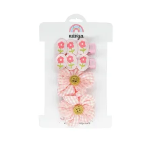 Once And Floral Set of 2 Tic Tac Hair Clips (3-8 Years) in Pink