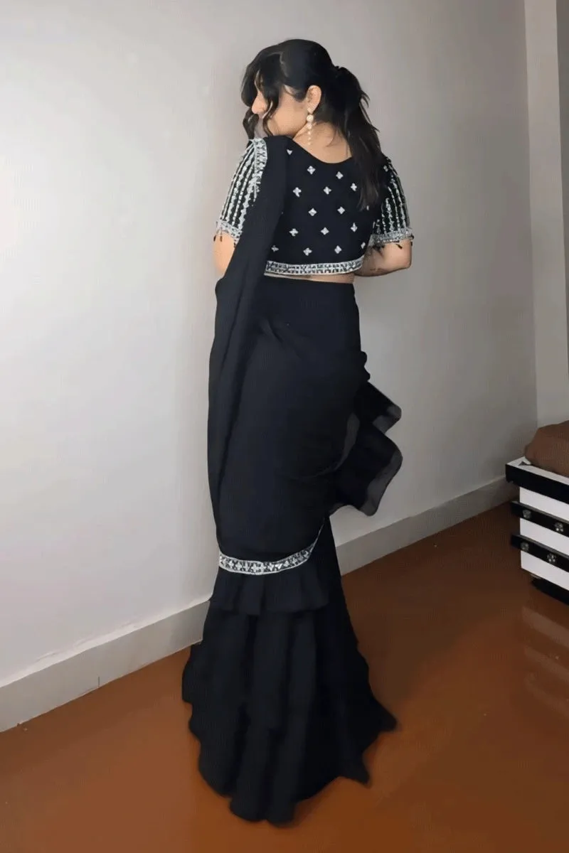 One Minute Ready To Wear Saree For Reception Party