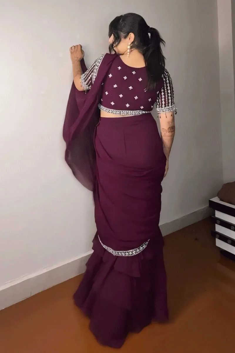 One Minute Ready To Wear Saree For Reception Party