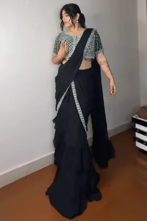 One Minute Ready To Wear Saree For Reception Party