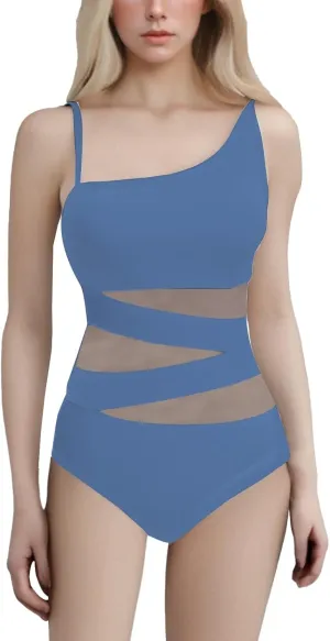 One Piece Bathing Suit Women's Slimming and Shielding Two Swimsuit for Women with Straps Women's Ribbed One Piece