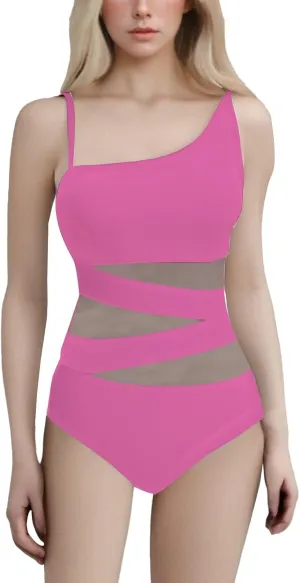 One Piece Bathing Suit Women's Slimming and Shielding Two Swimsuit for Women with Straps Women's Ribbed One Piece