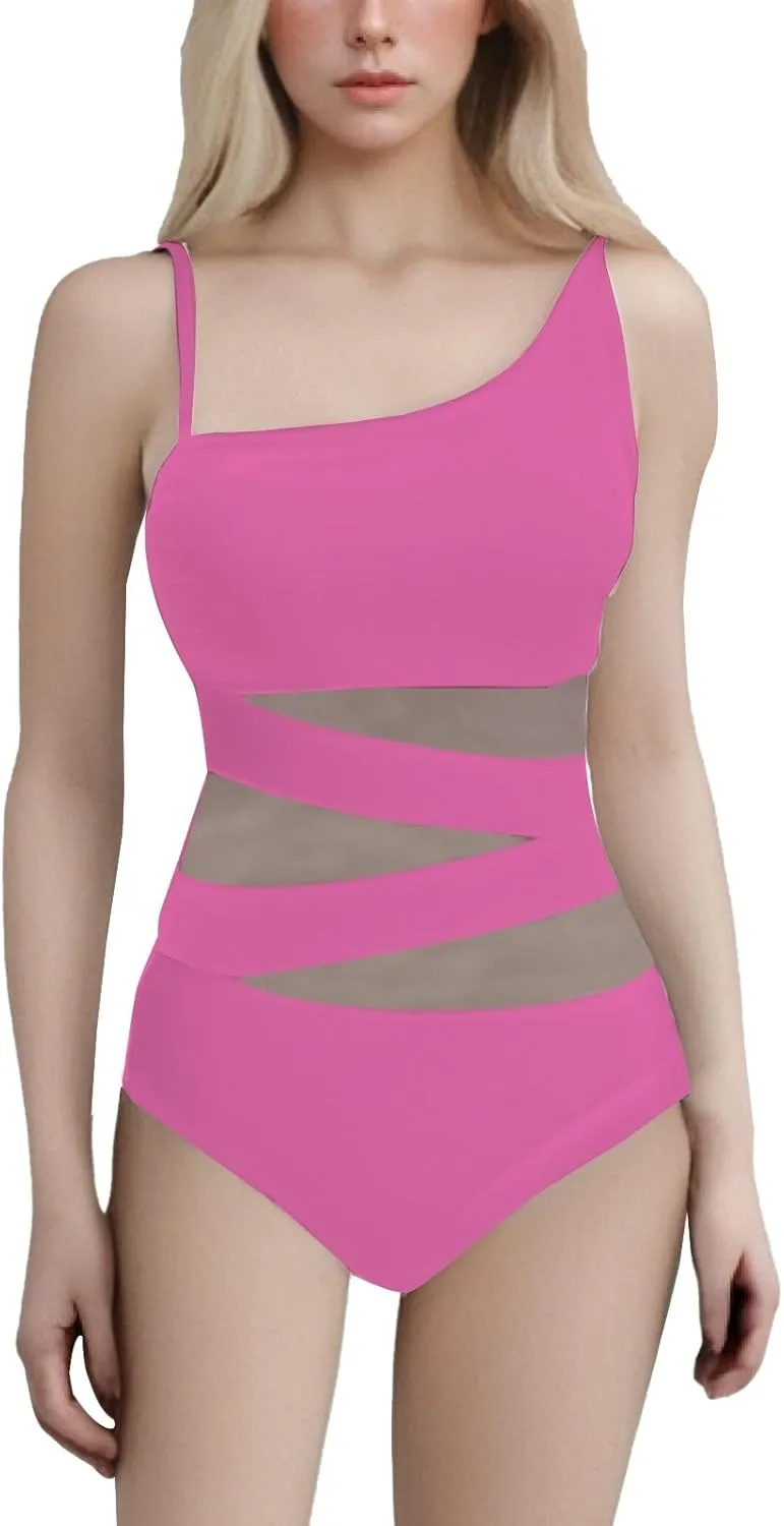 One Piece Bathing Suit Women's Slimming and Shielding Two Swimsuit for Women with Straps Women's Ribbed One Piece