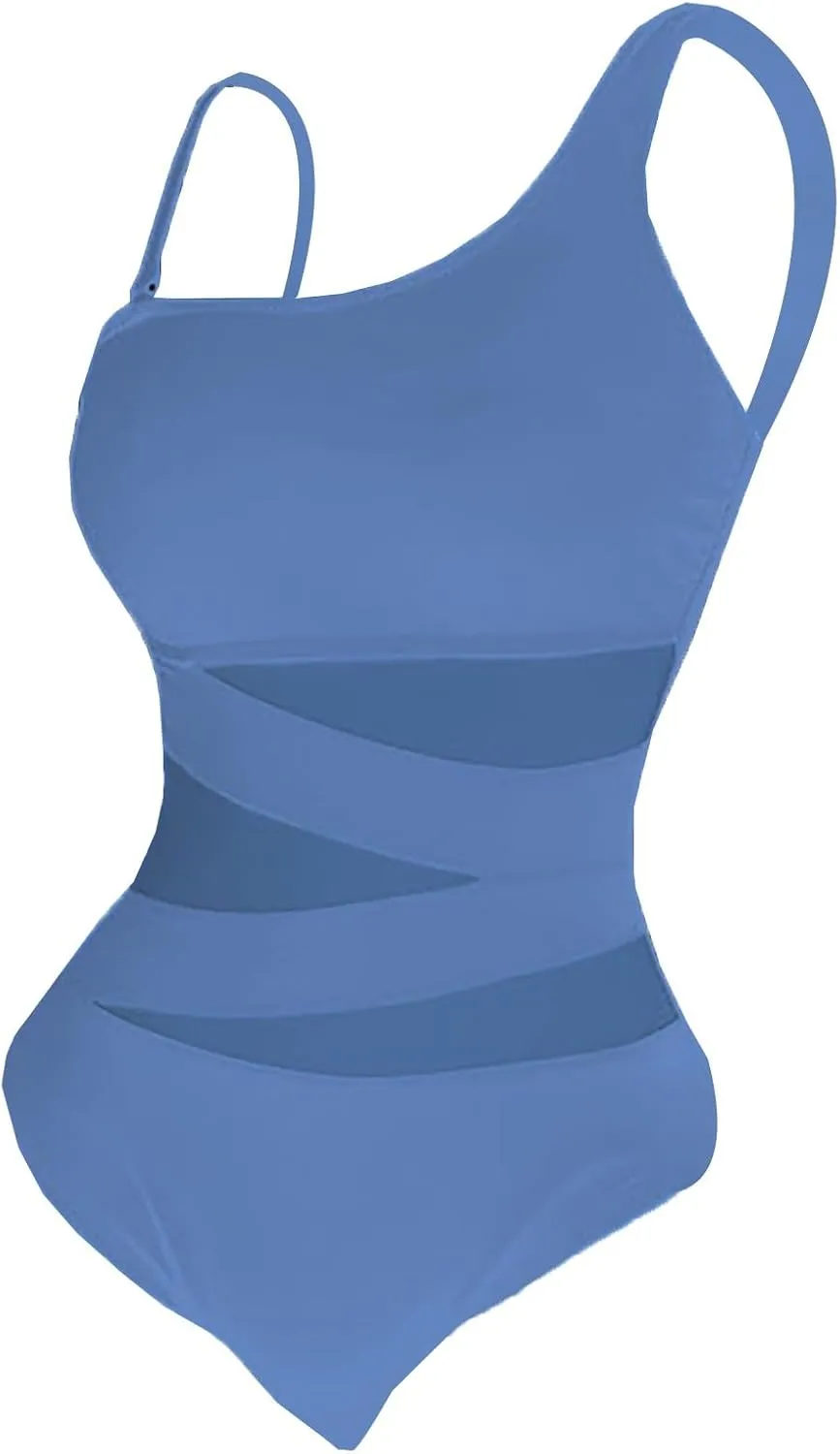 One Piece Bathing Suit Women's Slimming and Shielding Two Swimsuit for Women with Straps Women's Ribbed One Piece