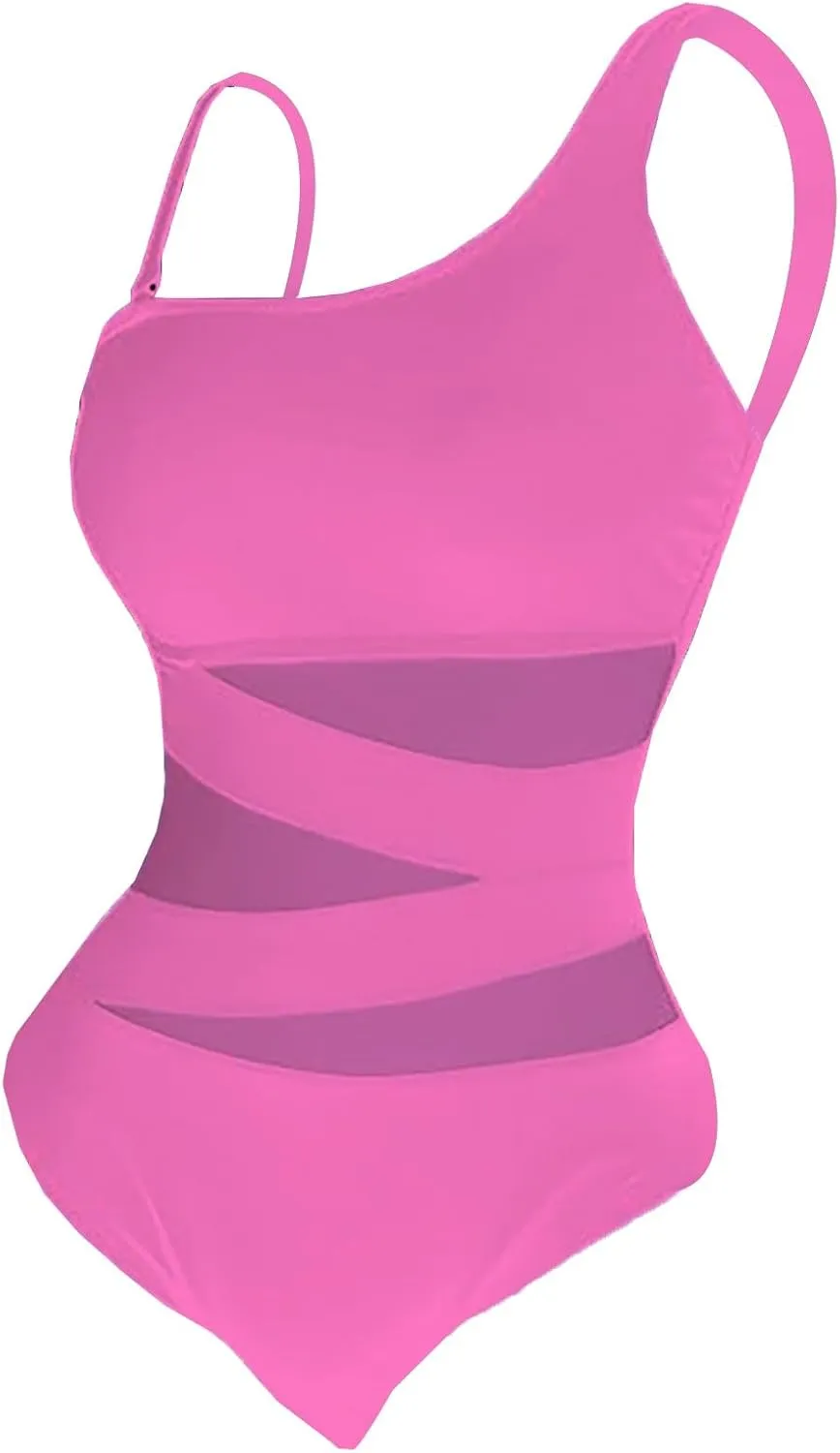 One Piece Bathing Suit Women's Slimming and Shielding Two Swimsuit for Women with Straps Women's Ribbed One Piece