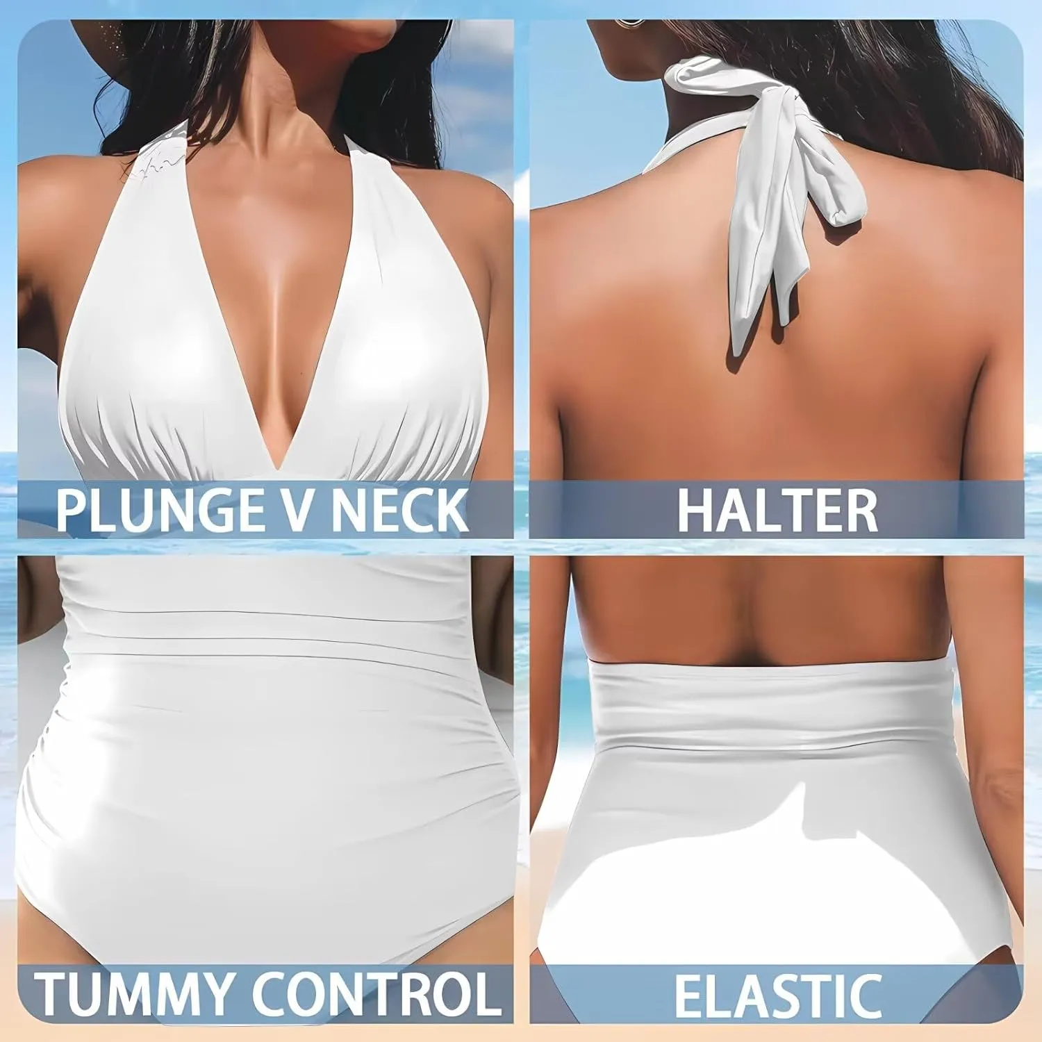 One Piece Swimsuits Swimwear for Women Tummy Control Bathing Suit Ruffle Tummy Control Swimwear