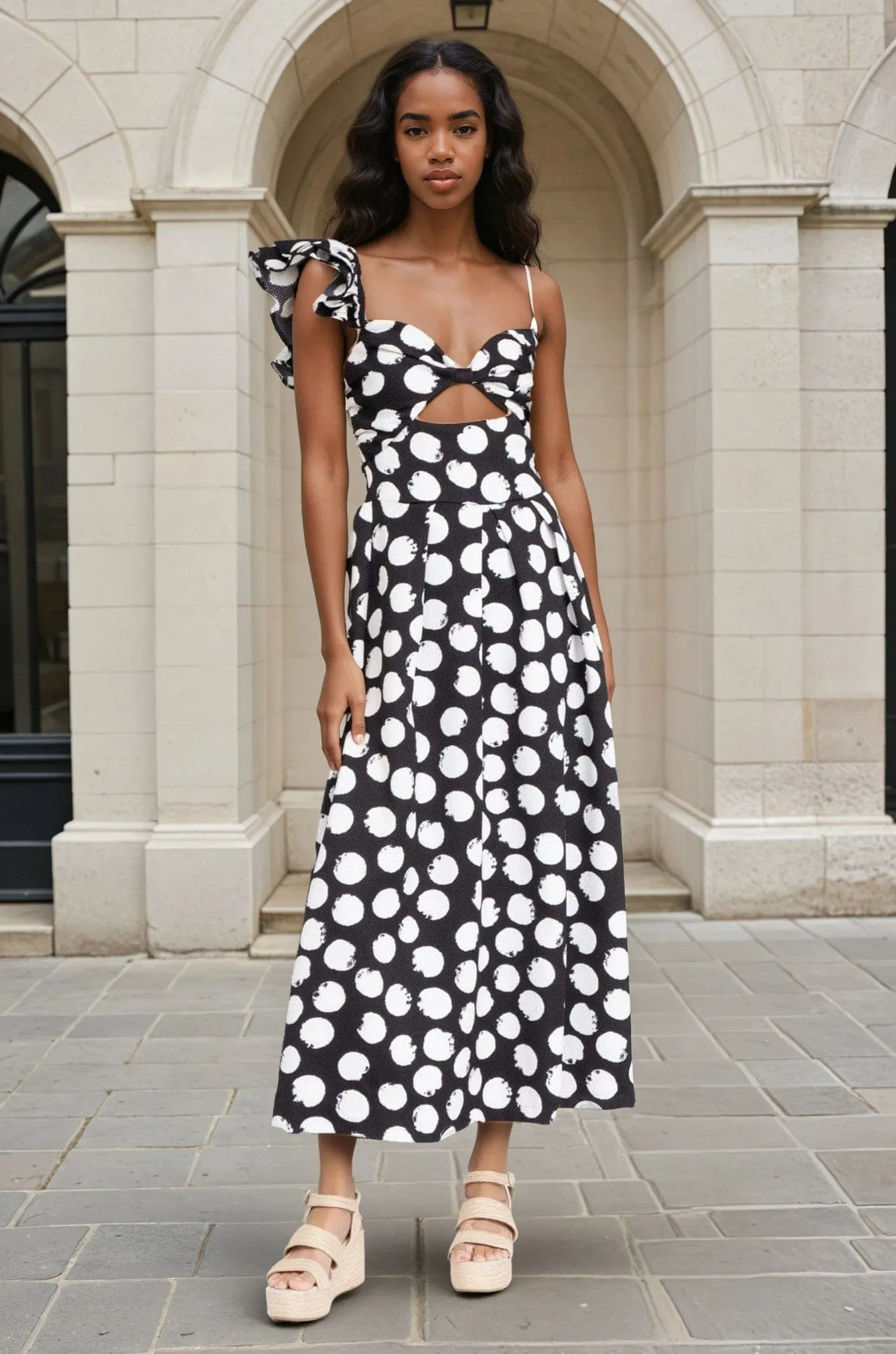 Classic Grace Timeless Look Wear One Shoulder Dress ?C Black and White