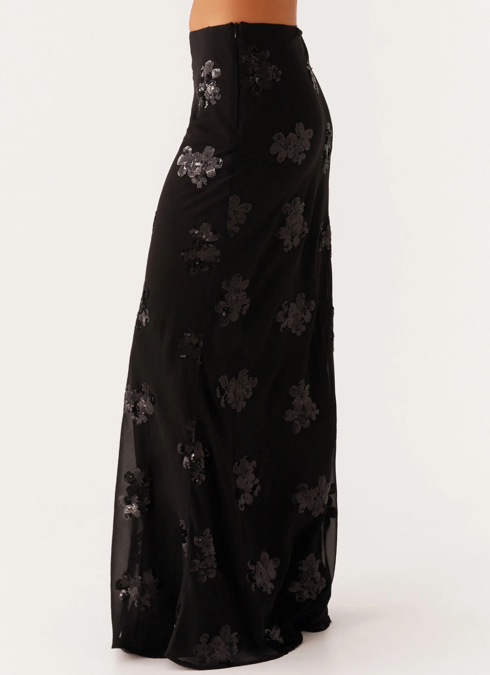 Only Girl Sequin Maxi Skirt - Black Quick Access