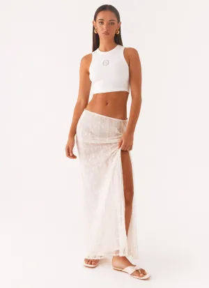 Opal Sequin Maxi Skirt - White Timeless Design Wear Opal Sequin Maxi Skirt - White No Wrinkle AllDayComfort