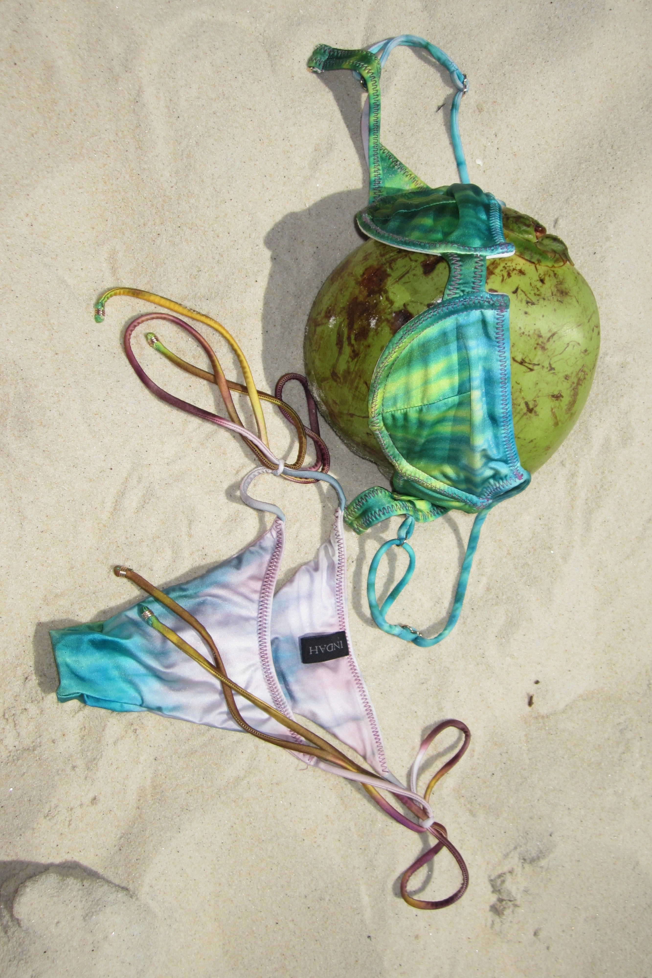 Ezra Tie Dye Skimpy Bikini Bottom Poolside Pack Side-Tie