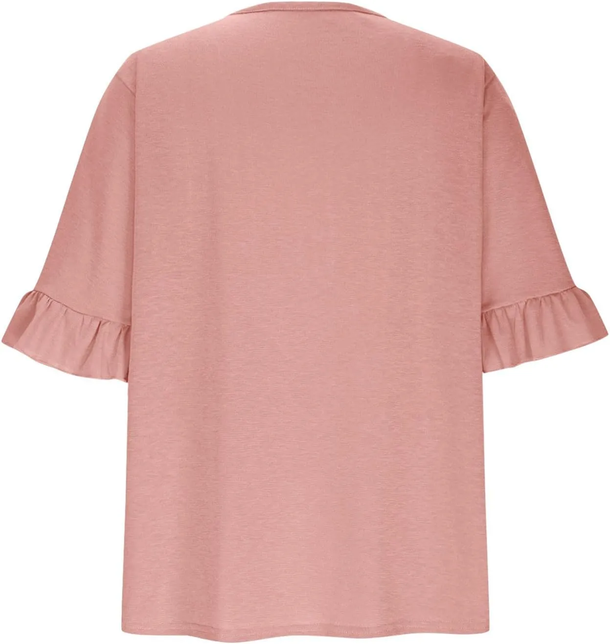 Oplxuo Womens Button Down Shirts Ruffle Short Sleeve V-Neck Pleated Front Tunic Tops Dressy Casual Work Blouses