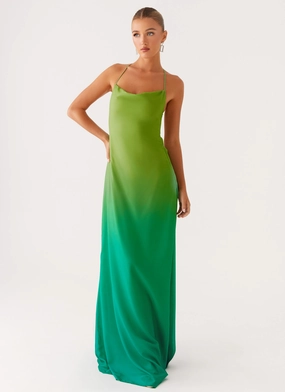 Opposites Attract Maxi Dress - Green Ombre Versatile Dress Opposites Attract Maxi Dress - Green Ombre A Line Cut