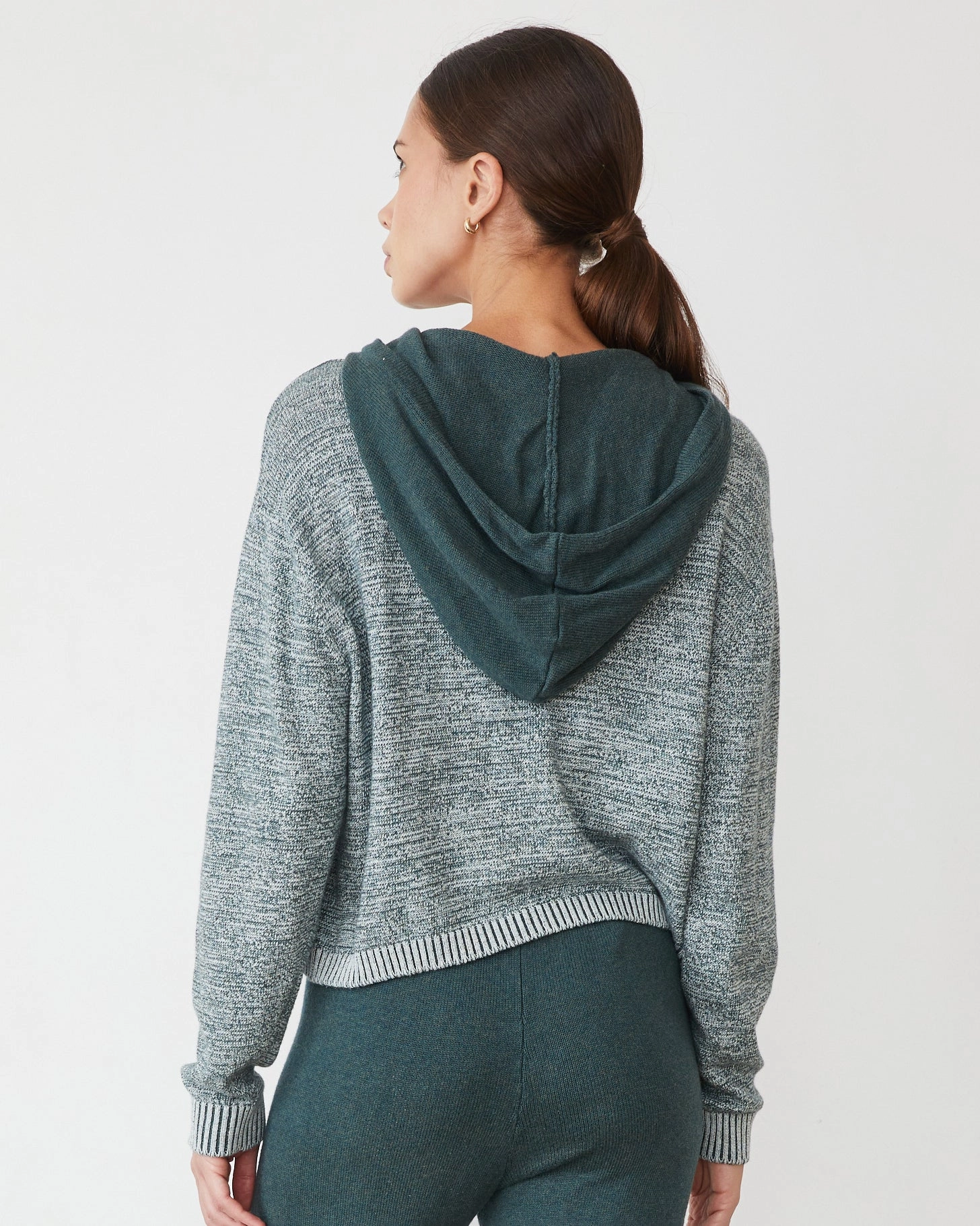 Flexible Cuffs Organic Cotton Cashmere Hooded Sweater
