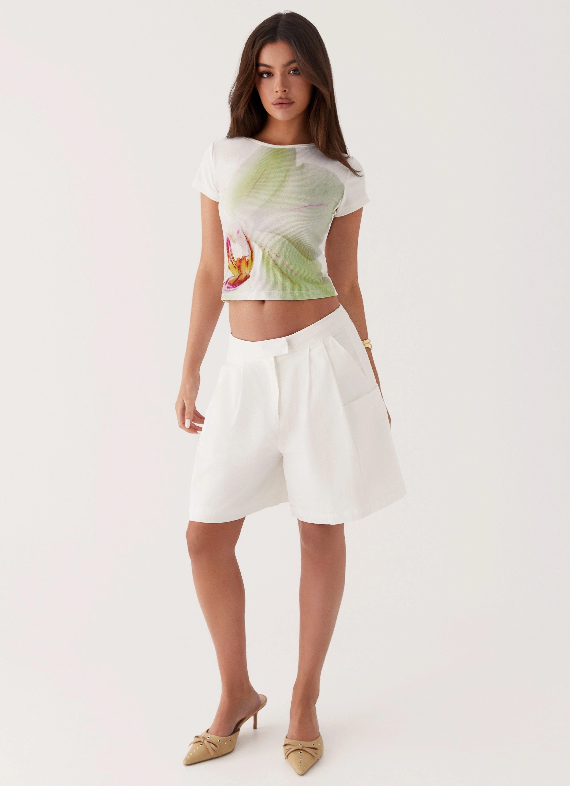 Ventilated Mesh Panels Thermal Insulation Core Pistachio Lily Baby Tee - Green