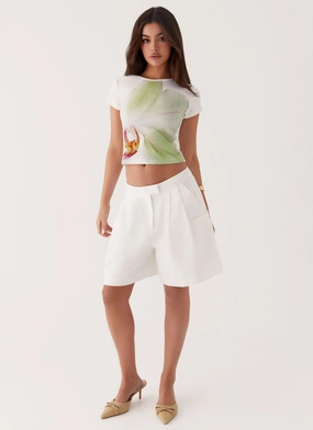 Organic Cotton Jersey Pistachio Lily Baby Tee - Green Ventilated Mesh Panels Thermal Insulation Core Pistachio Lily Baby Tee - Green