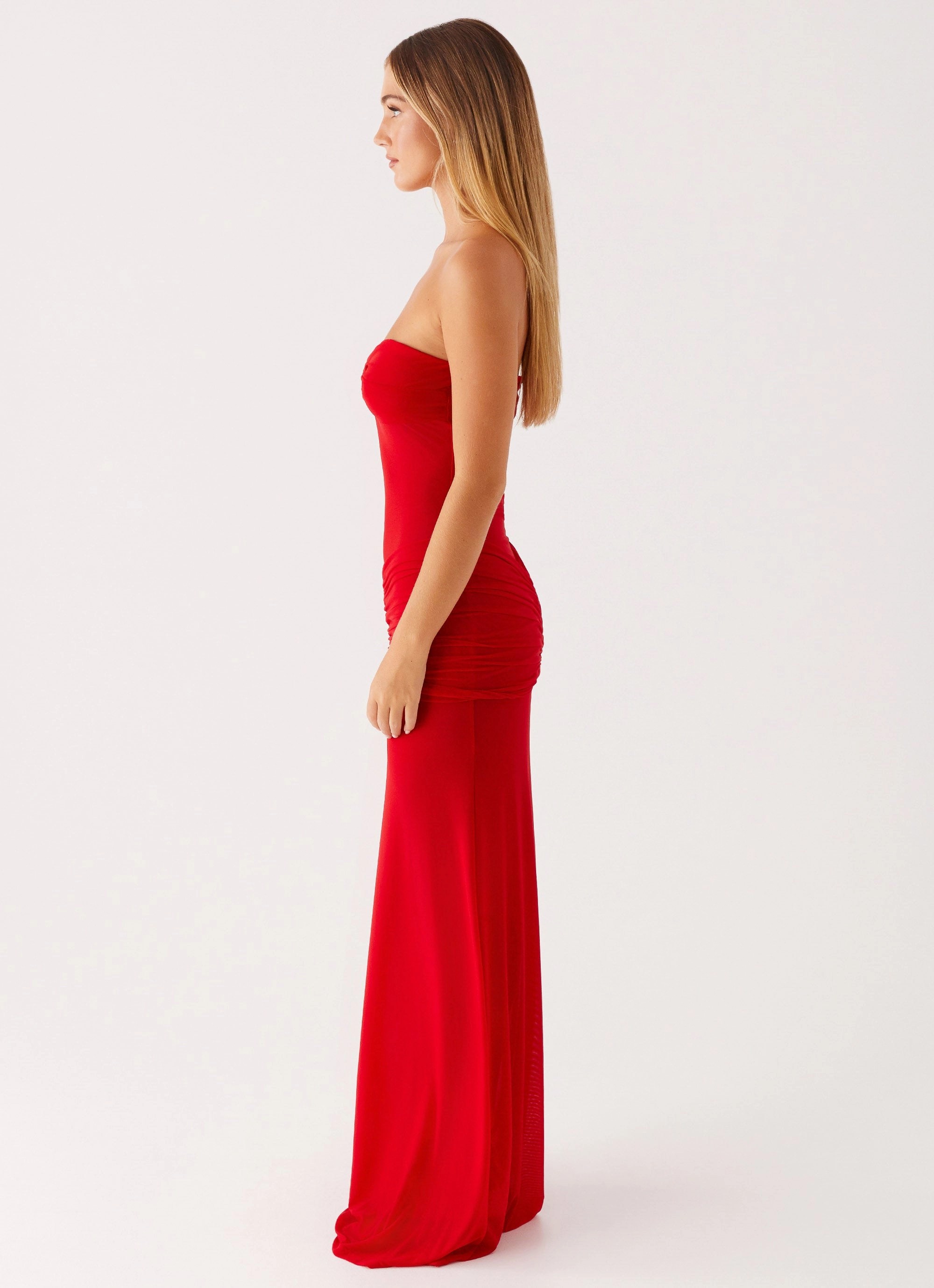 Ottilie Mesh Maxi Dress - Red Chic casual SeamlessConstruction