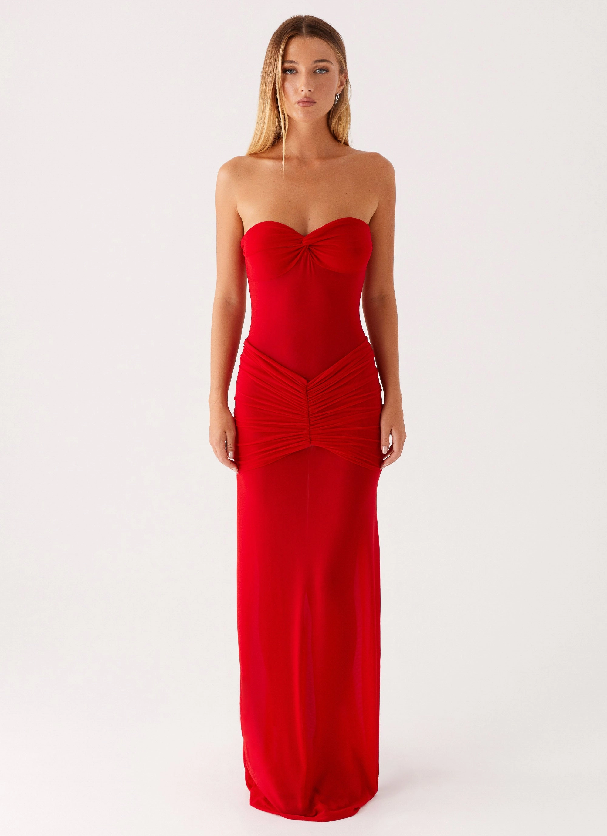 Smart Tailoring Ottilie Mesh Maxi Dress - Red