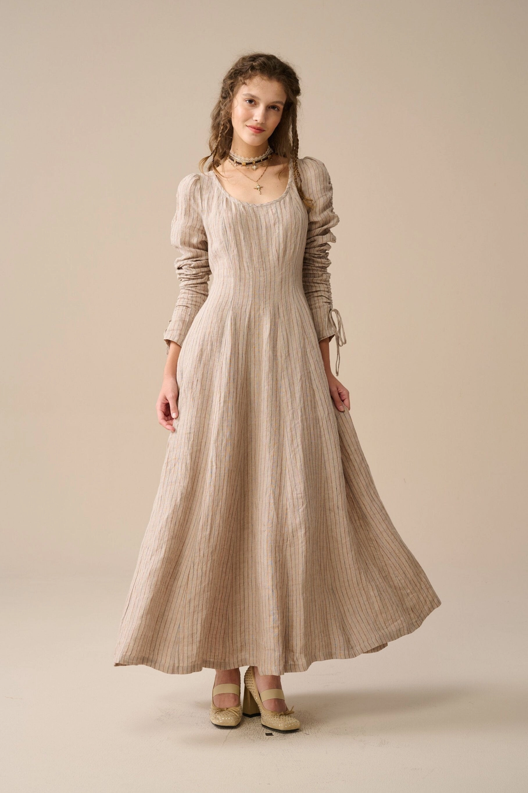 Layered Look Crystal 17 | Victorian maxi linen dress