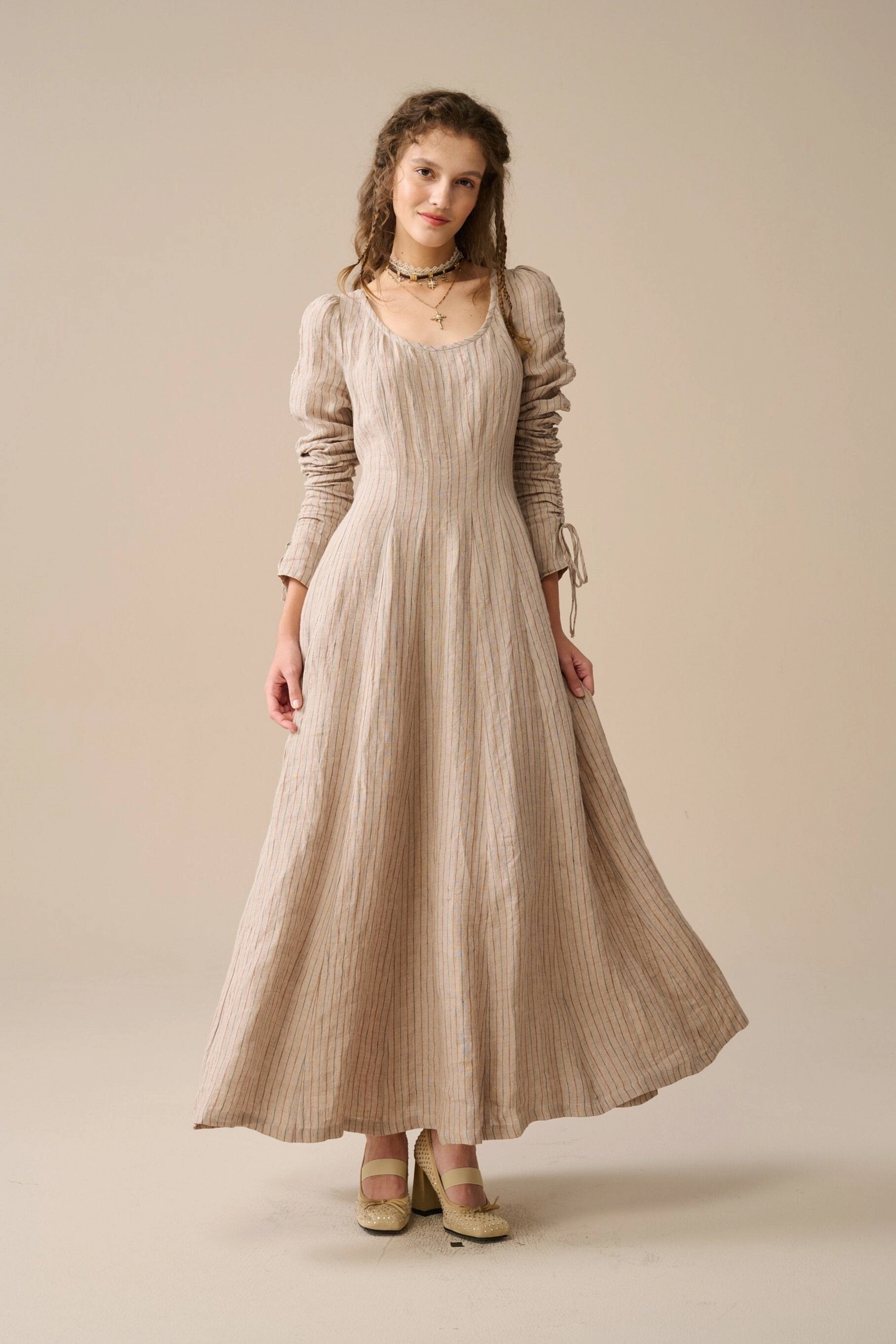 High Tensile Reinforcement Chill Proof Style Crystal 17 | Victorian maxi linen dress