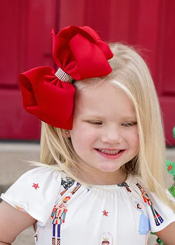 Oversize Rhinestone Hair Bows - Alligator Clip - 5.5"