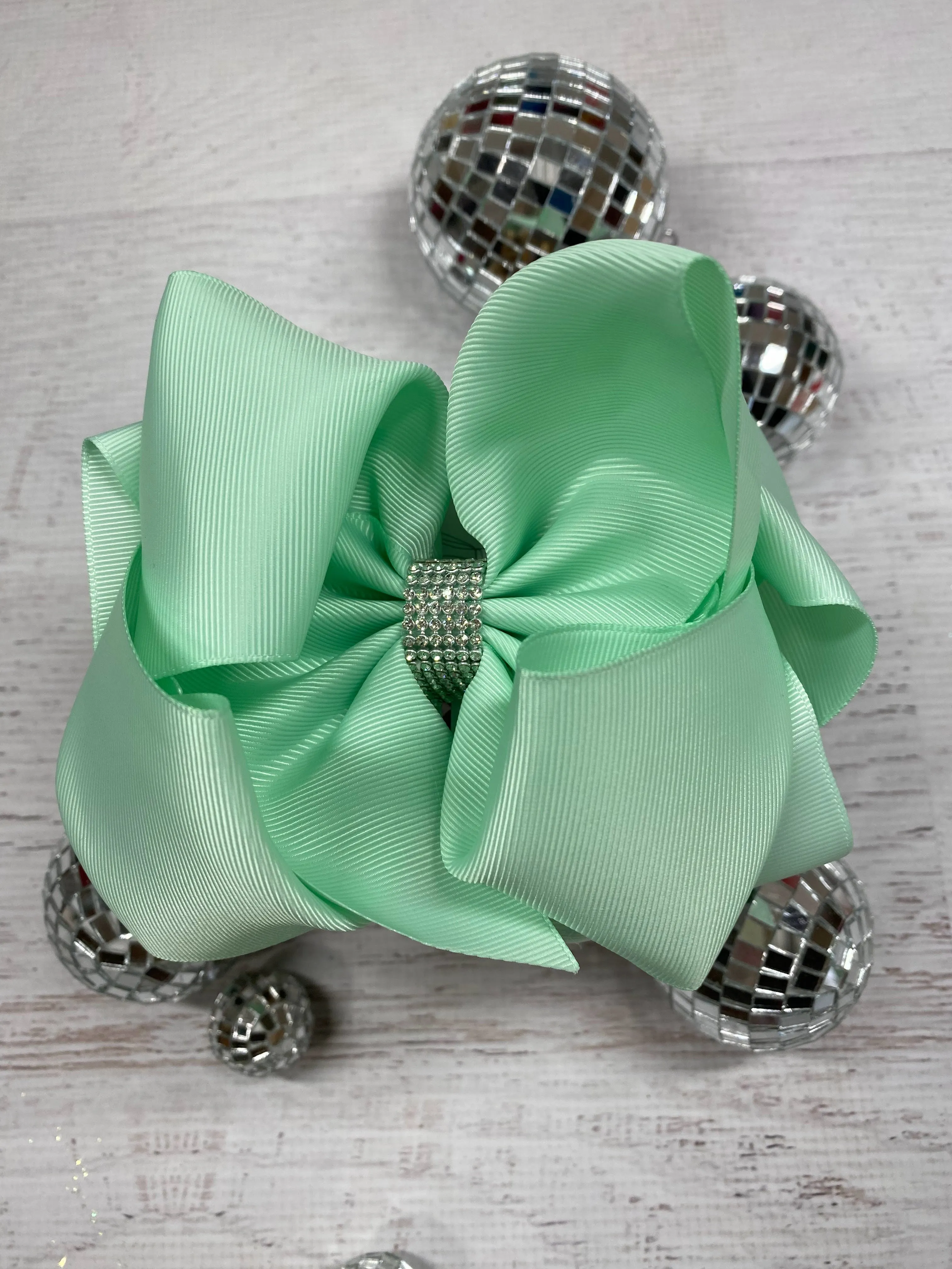 Oversize Rhinestone Hair Bows - Alligator Clip - 5.5"