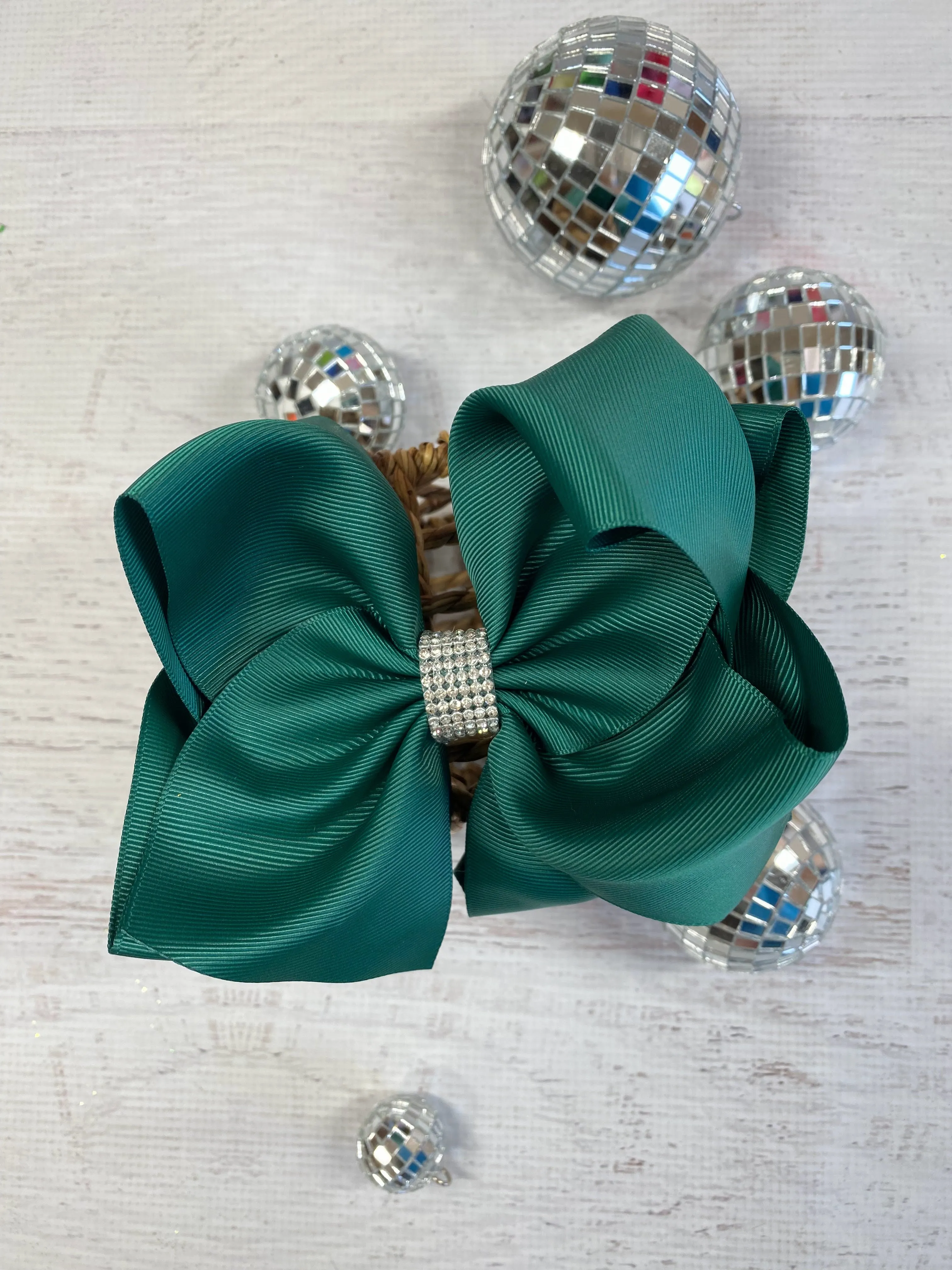 Oversize Rhinestone Hair Bows - Alligator Clip - 5.5"